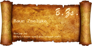 Baur Zselyke névjegykártya